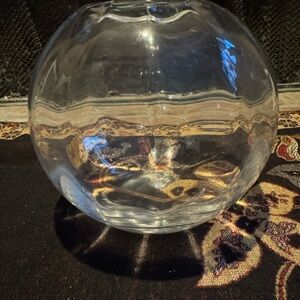 Gray Glass Art with Organic Flowing Designs